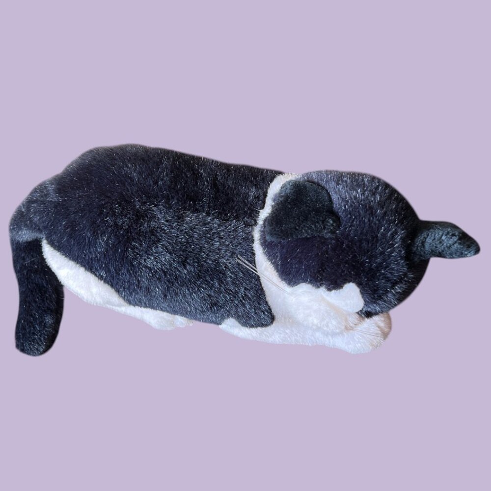 HTF! Vtg 1989 Dakin Tuxedo Cat Plush Black & White Stuffed Animal Collectible - Picture 8 of 11